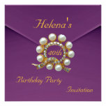 40th Birthday Party Rich Plum Velvet Image Custom Invites