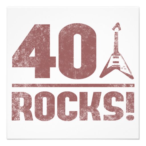 40th Birthday Rocks 5.25x5.25 Square Paper Invitation Card | Zazzle