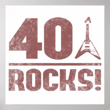 40th Birthday Rocks Print