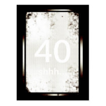 40th Birthday Shhh Minimalist Postcard postcards