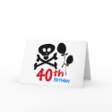 40th Birthday Skull Crossbones card