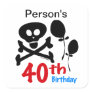 40th Birthday Skull Crossbones Stickers