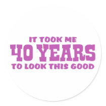 40th Birthday Round Stickers