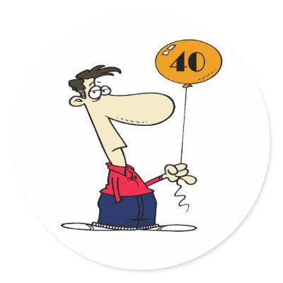 40th Birthday Round Sticker by Eholidayz