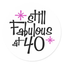 40th Birthday Round Stickers