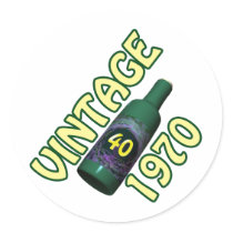40th Birthday Round Stickers
