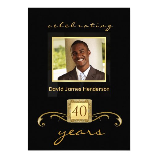 40th Birthday Surprise Party Invitations - Formal