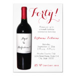 40th Birthday Wine Bottle Invitations