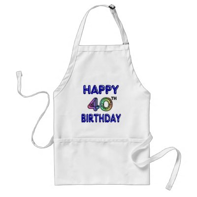 40th Birthday with Ballon Font Aprons by BirthdayZone