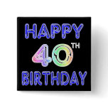 40th Birthday with Ballon Font Buttons