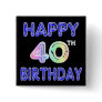40th Birthday with Ballon Font Buttons