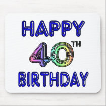 40th Birthday with Ballon Font mousepads by BirthdayZone 40th Birthday with Ballon Font mousepads