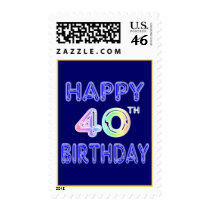 40th Birthday with Ballon Font postage