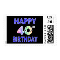 40th Birthday with Ballon Font postage
