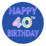 40th Birthday with Ballon Font Stickers