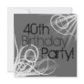 40th Charcoal Swirl Custom Invitations front/back 40th Charcoal Swirl Custom Invitations front/back