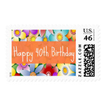 40th flower birthday postage stamps