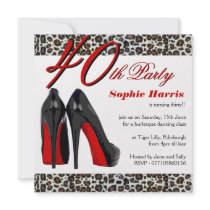 40th Fortieth Stiletto Heels BirthdayParty Announcement