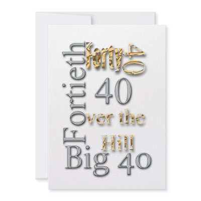 40th Gold silver fun party Custom Invitation by mensgifts
