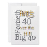 40th Gold silver fun party Custom Invitation