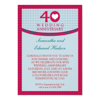 Invitations to 40th wedding anniversary