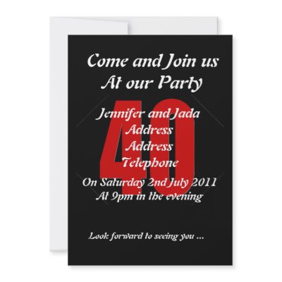 40th party invitation template by jadavision