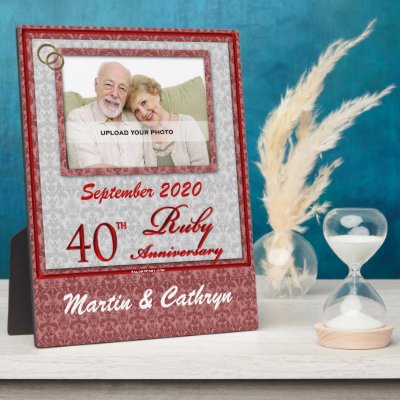 40th Ruby Anniversary Photo Plaque