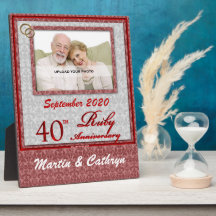 40th Ruby Anniversary Photo Plaque