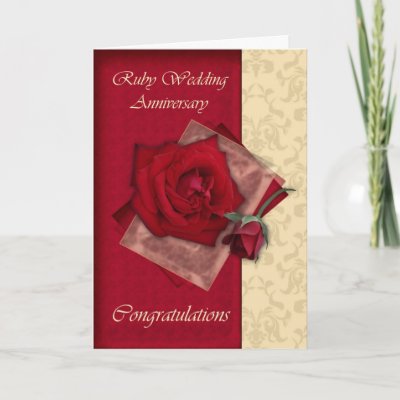 40th Ruby Wedding Anniversary congratulations Greeting Cards
