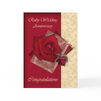 40th Ruby Wedding Anniversary congratulations cards