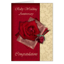 40th Ruby Wedding Anniversary congratulations Greeting Cards