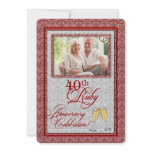 40th Ruby Wedding Anniversary Photo Invitations