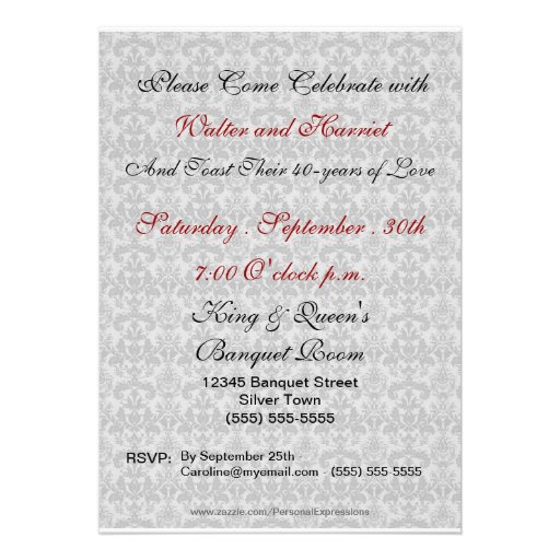 40th Ruby Wedding Anniversary Photo Invitations