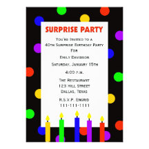 40th Surprise Birthday Party Invitation -- Dots