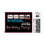 40th SURPRISE Birthday Party Stamp with Squares