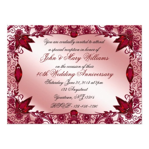 40th Wedding Anniversary Invitation