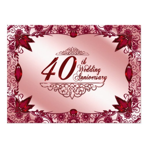 40th Wedding Anniversary Invitation (front side)