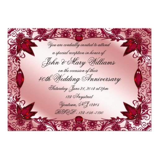 40th Wedding Anniversary Invitation