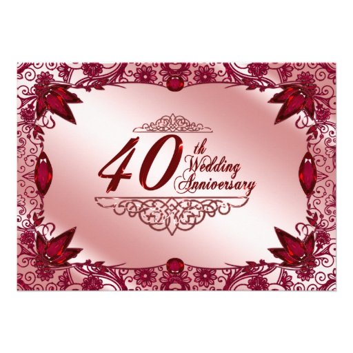 40th Wedding Anniversary Invitation (front side)