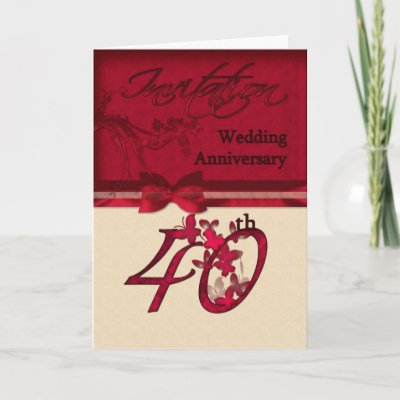 40th Wedding Anniversary Invitation Card by moonlake
