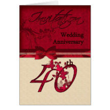 40th Wedding Anniversary Invitation Card
