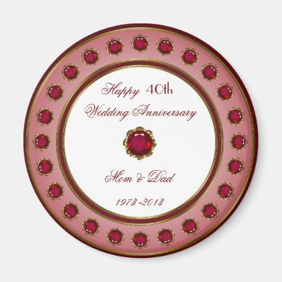 40th Wedding Anniversary Magnet Refrigerator Magnet
