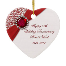 40th Wedding Anniversary Ornament