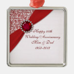 40th Wedding Anniversary Ornament