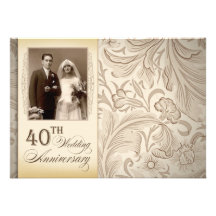 40th wedding anniversary photo invitations