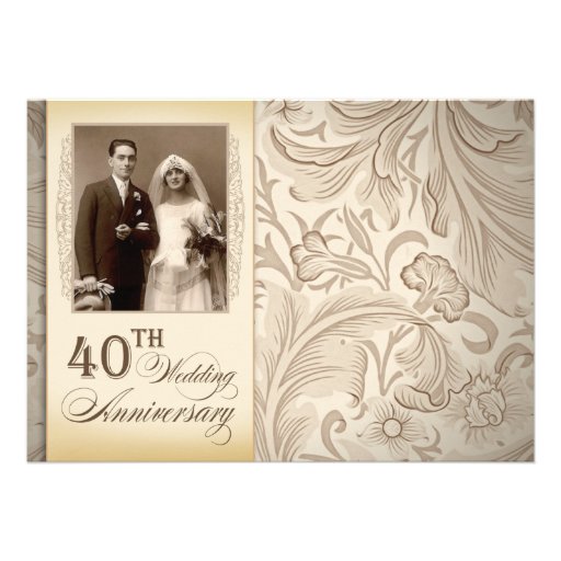 40th wedding anniversary photo invitations (front side)