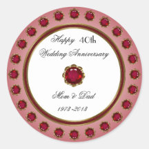 40th Wedding Anniversary Sticker