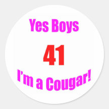 41 Cougar Birthday Stickers