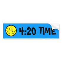 420 Happy face Clock funny stoner logo guys girls bumper stickers