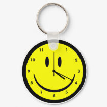 420 Happy face Clock funny stoner logo guys girls keychains